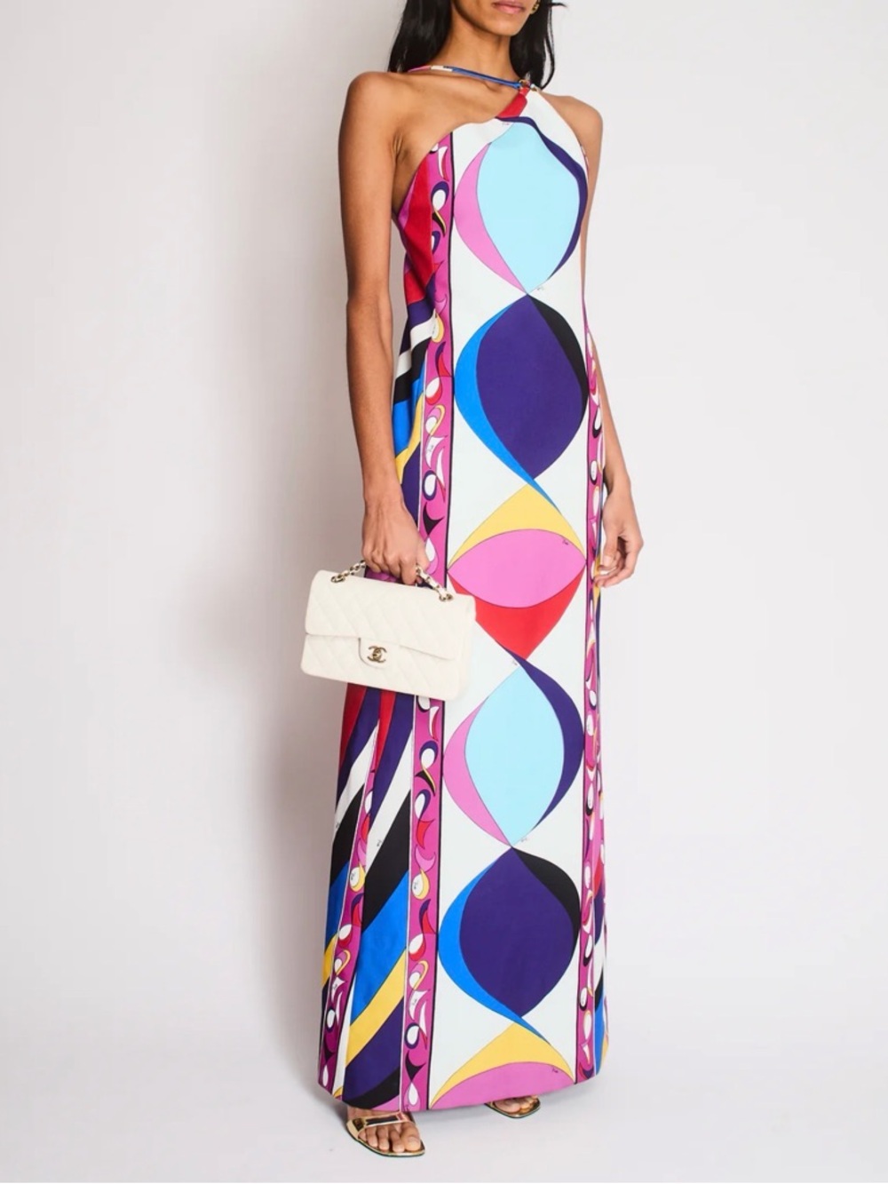 Emilio Pucci - Pesci print One-Shoulder Gown - size 46 NWT - Picture 4 of 5